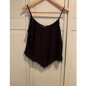 Black Silk tank crop top